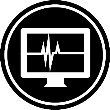 Heart rate monitor icon on a computer screen