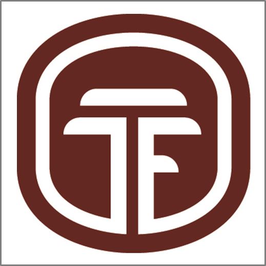 TF monogram logo in a rounded border