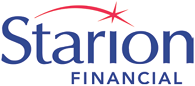 Starion Financial logo with red star swoosh