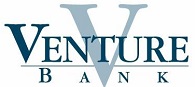 Venture Bank logo with stylized V