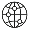 Globe icon with connection points representing our approach