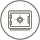 Icon of a secure safe inside a circle