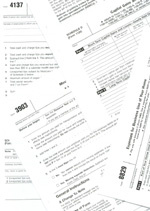 Collection of printed tax forms including IRS Form 8829