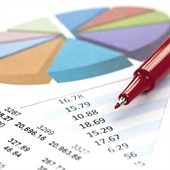 Colorful pie chart and financial data for retirement savings