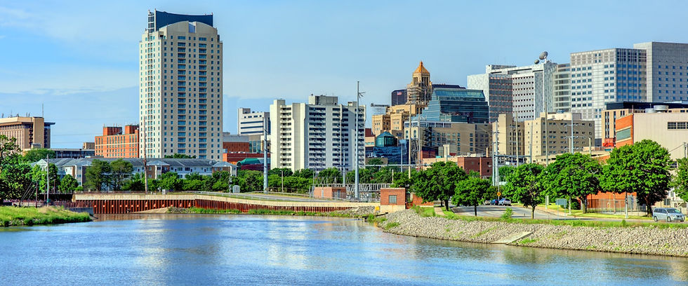 Downtown Des Moines skyline across the Raccoon River