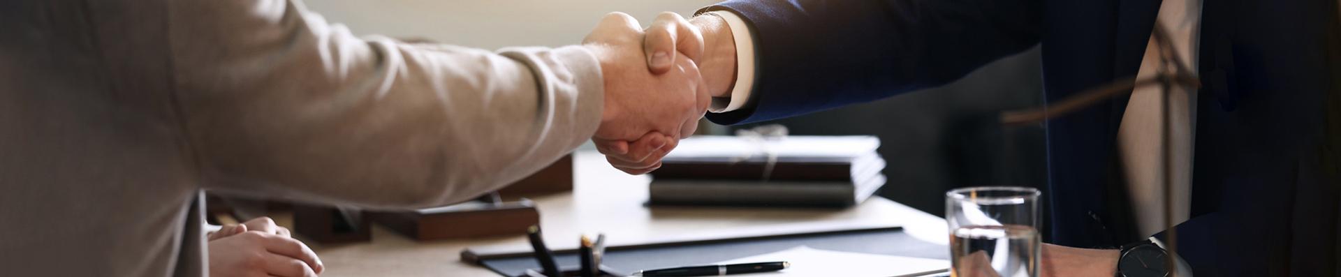 lawyer working with clients