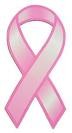 Pink ribbon symbol for breast cancer awareness.
