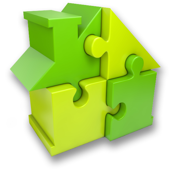 house made from 3d puzzle pieces