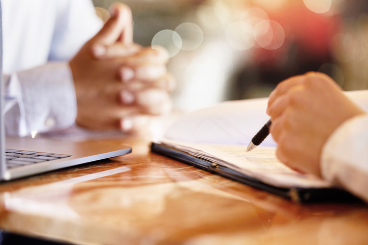 Financial advisor guiding clients