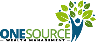 OneSource logo with a figure forming a tree with leaves.
