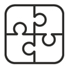 Icon of four interlocking puzzle pieces.