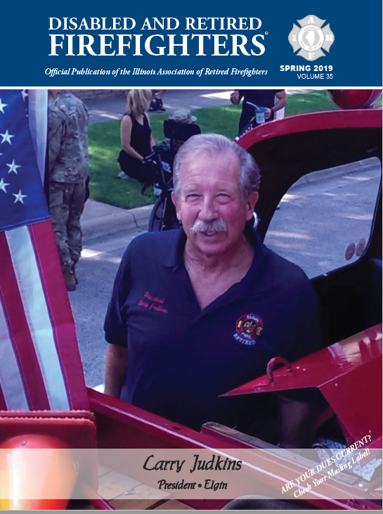 Larry Judson, President of UIAR, on the cover of Disabled and Retired Firefighters.