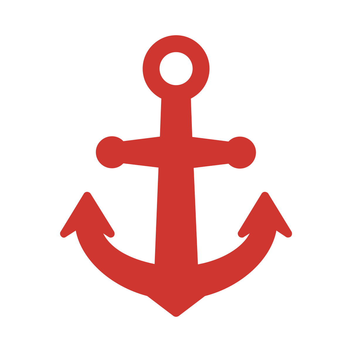Red anchor icon on black background