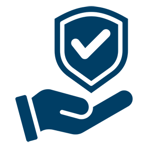 icon of hand holding shield