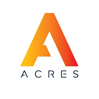 Acres logo with an orange gradient letter A
