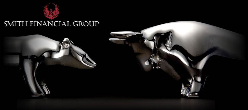 Smith Financial Group logo, bull and bear statues