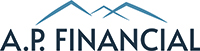 A.P. FINANCIAL logo with mountain peak outlines