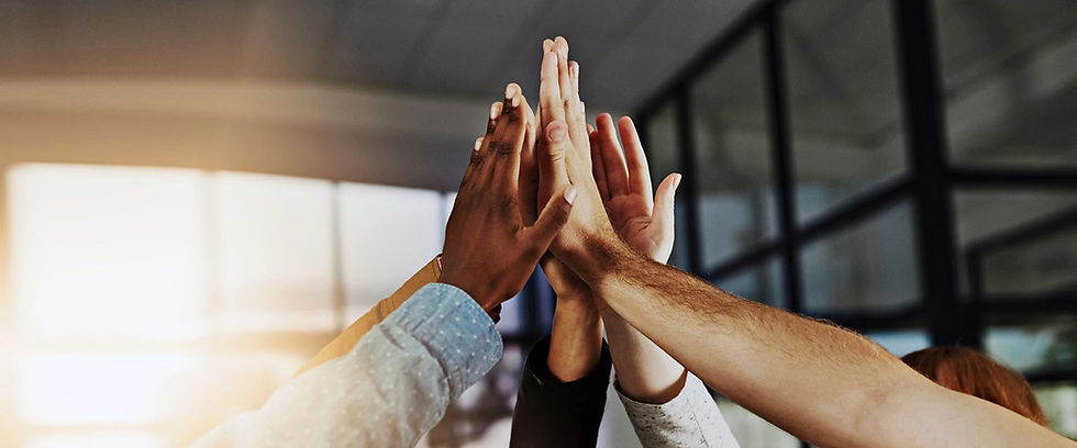 Team hands high-fiving