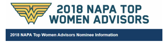 2018 NAPA Top Women Advisors award logo