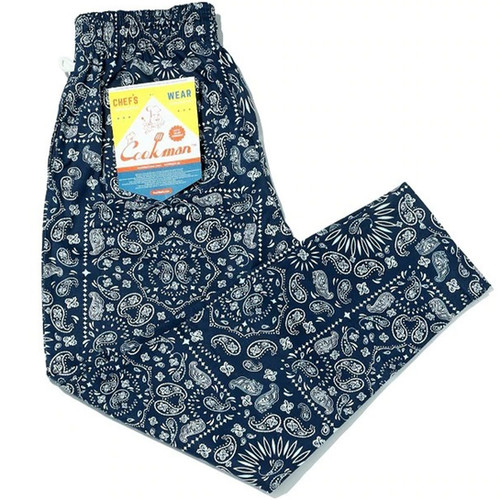 COOKMAN CHEF PANTS PAISLEY NAVY Green Corner