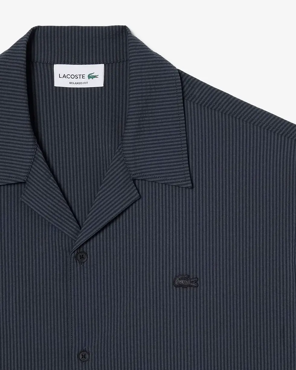 Miniature : LACOSTE CHEMISE MC SEERSUCKER CH2355 NOIR GRIS FONCE