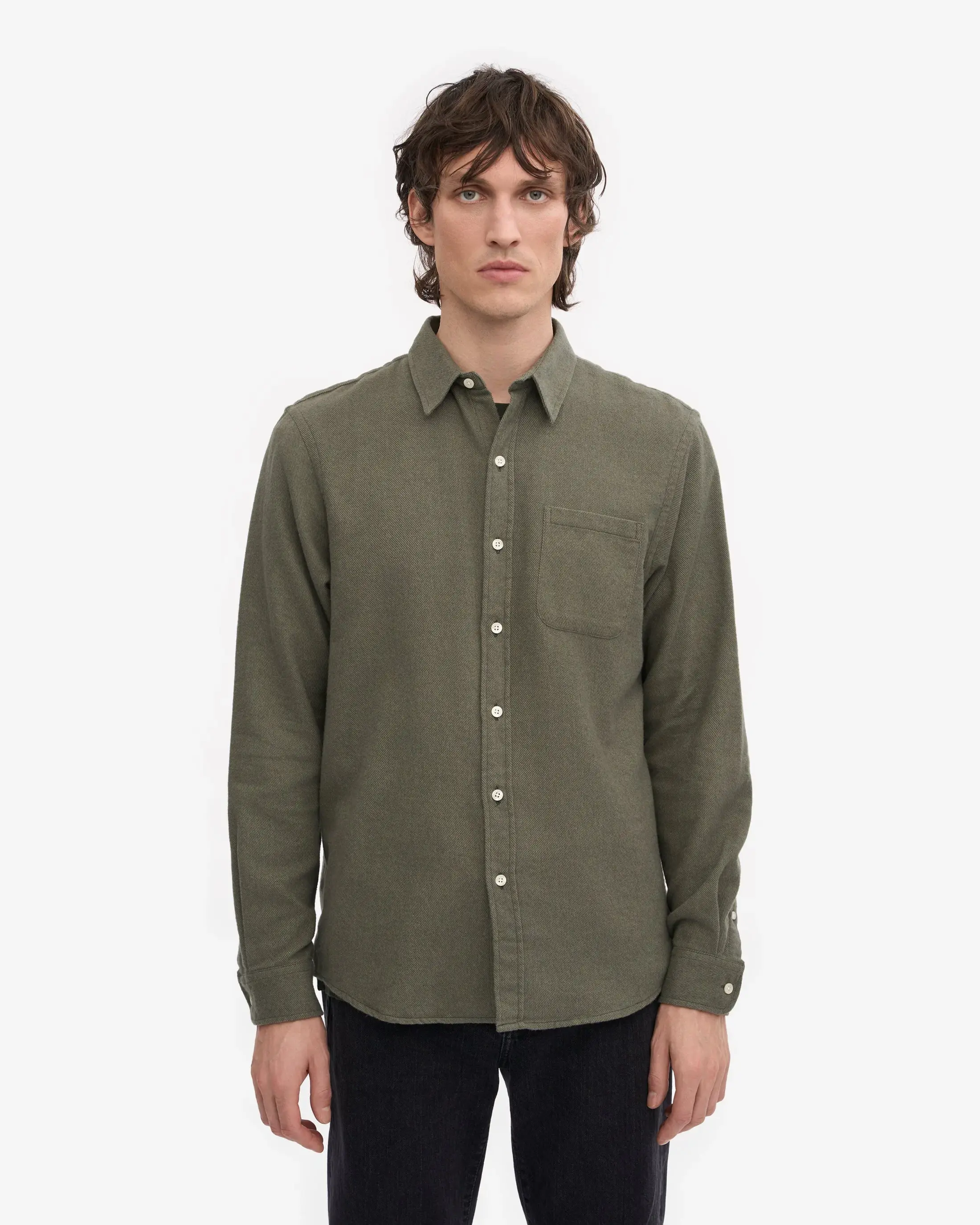 COLORFUL STANDARD CHEMISE ORGANIC FLANNEL DUSTY OLIVE