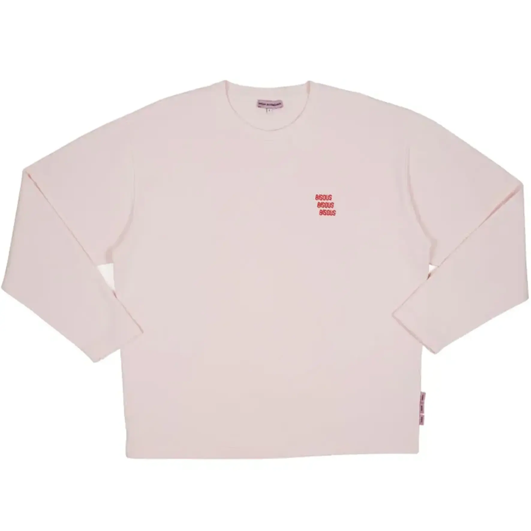BISOUS SKATEBOARDS CREWNECK BISOUS X3 USED PIGMENT DYE PINK