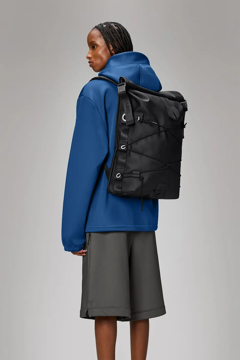 Miniature : RAINS TRAIL CORD ROLLTOP BACKPACK  BLACK