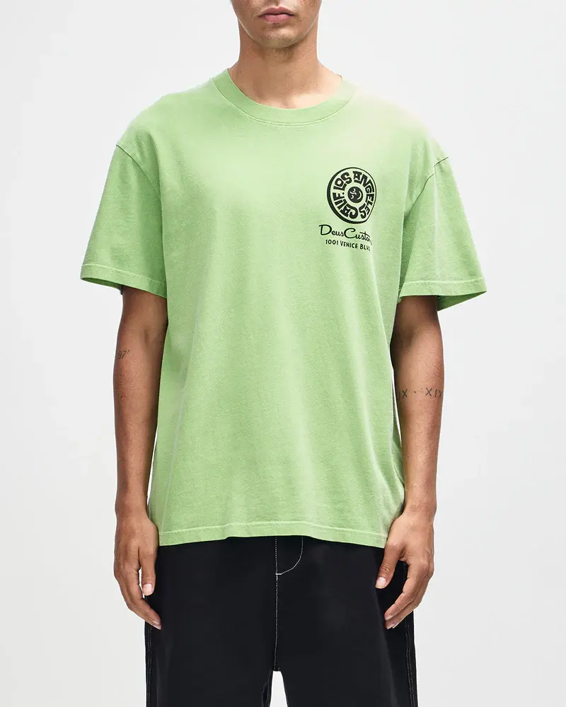 Miniature : DEUS EX MACHINA T-SHIRT LOS ANGELES ADDRESS PARROT GREEN
