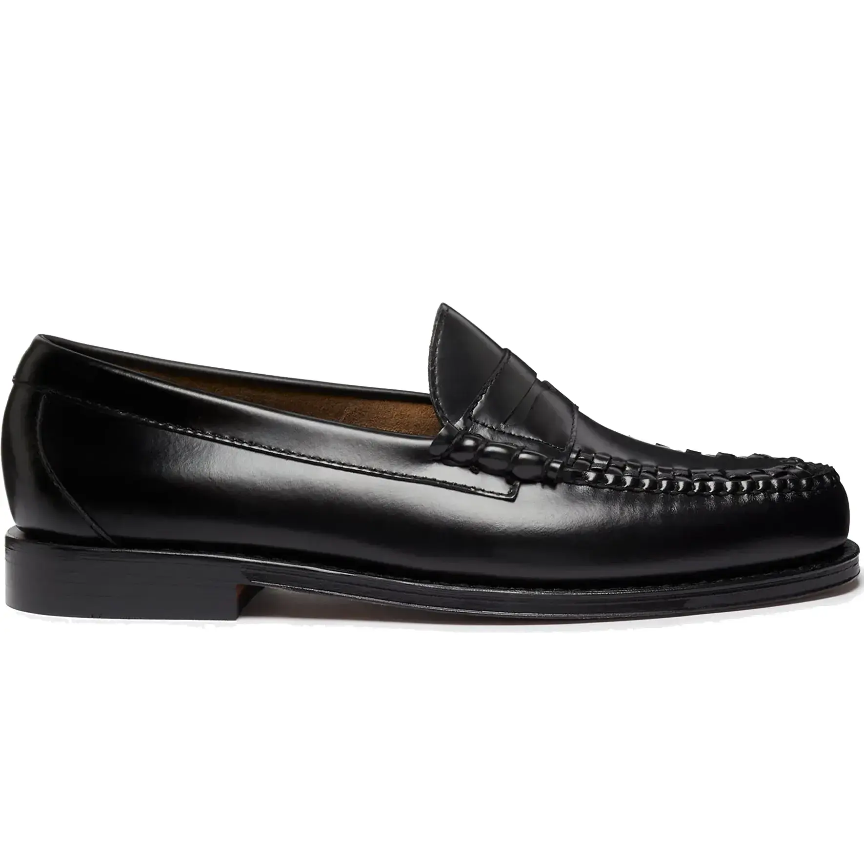 G.H. BASS WEEJUNS LARSON WEAVE LOAFERS BLACK LEATHER