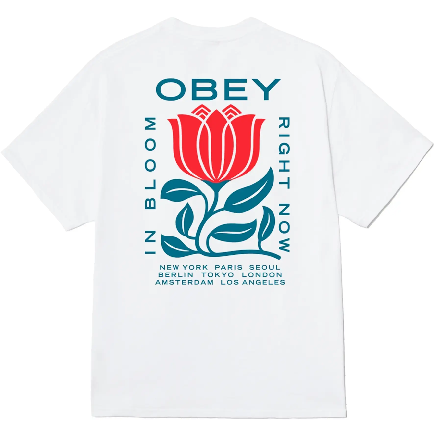 OBEY T-SHIRT IN BLOOM WHITE