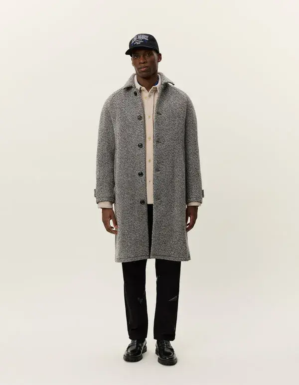 Miniature : LES DEUX MANTEAU MICHAEL TWILL WOOL SALT PEPPER