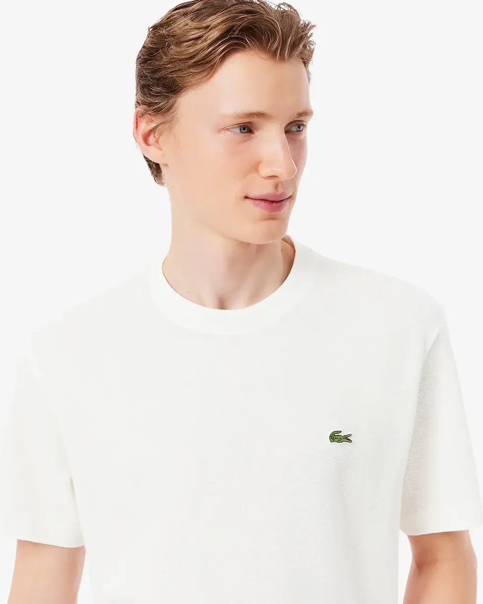 Miniature : LACOSTE T-SHIRT PIQUÉ ÉPAIS TH0629 BLANC FARINE