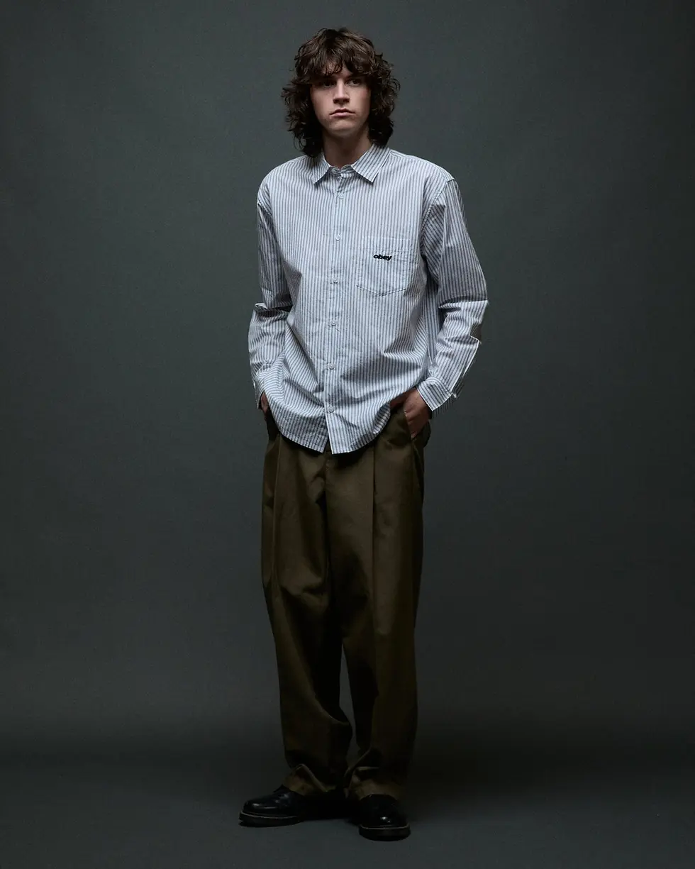 Miniature : OBEY PANTALON DEAN PLEATED STONE GRAY