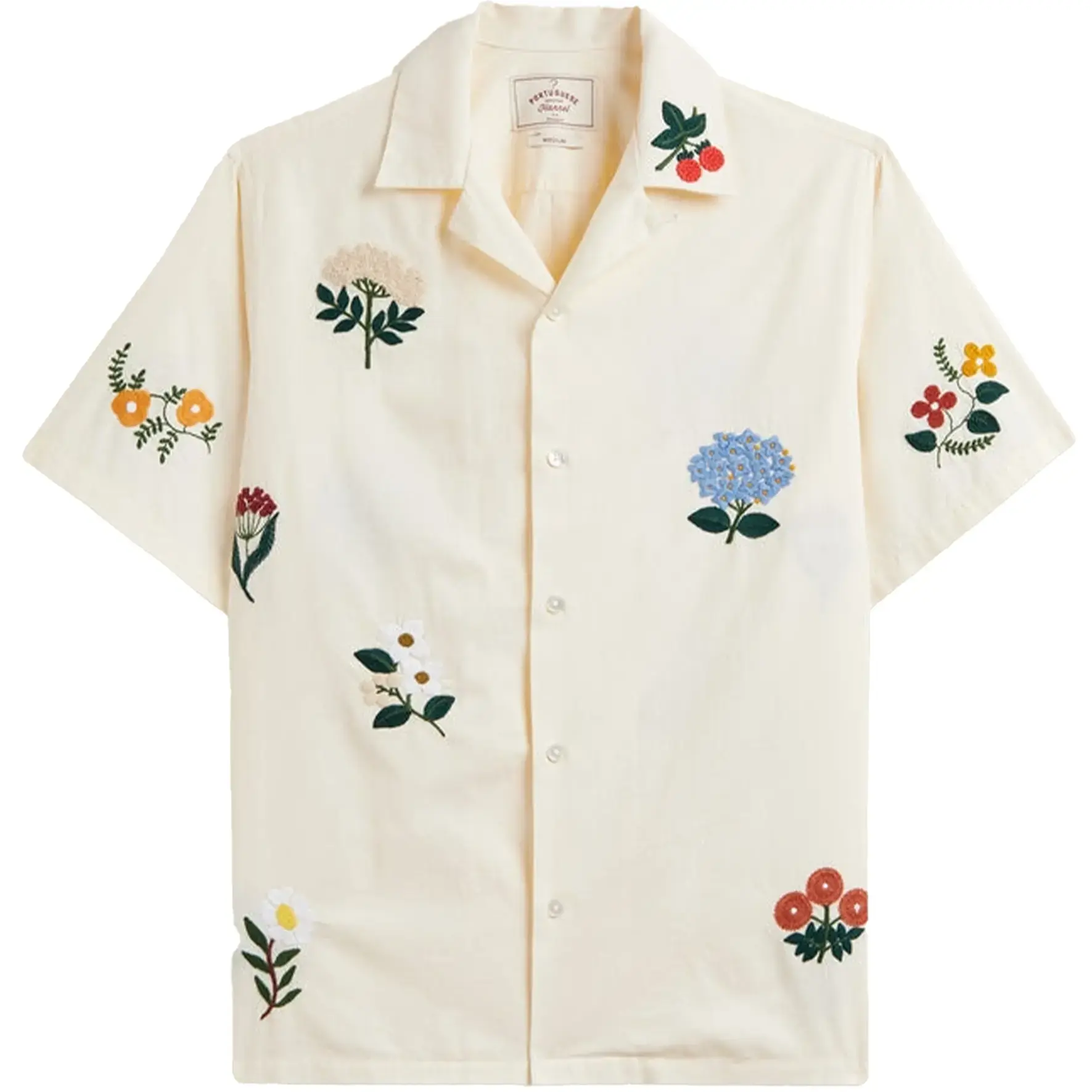 PORTUGUESE FLANNEL CHEMISE MC EMBROIDERY FLOWERS