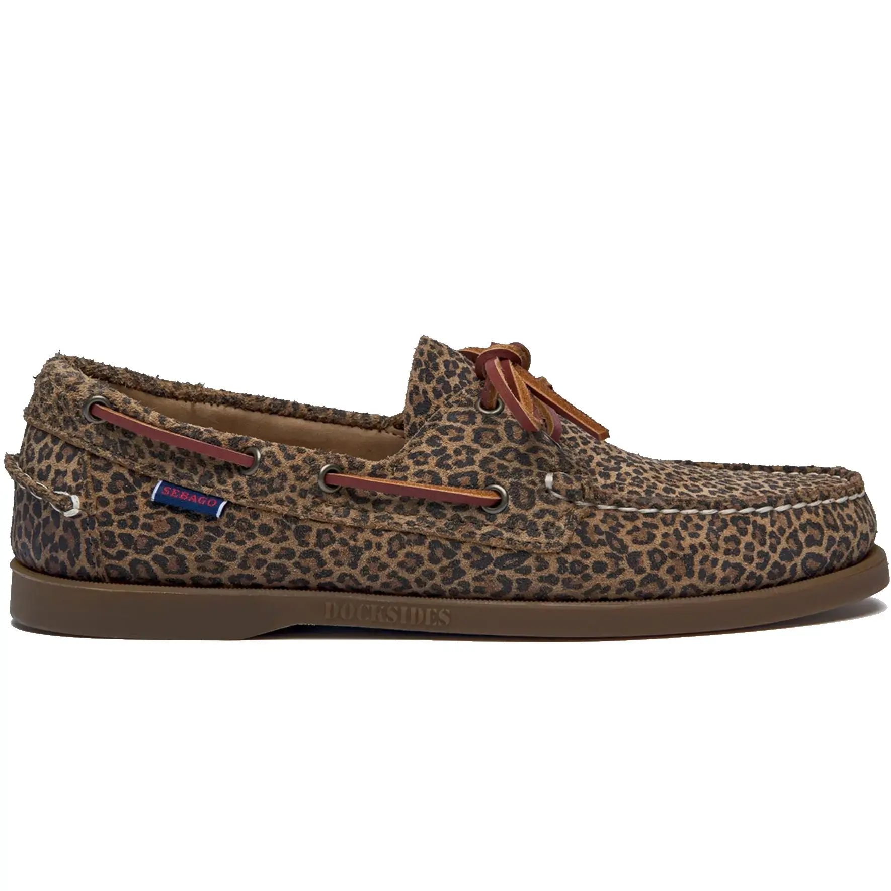 W SEBAGO PORTLAND FLESH OUT PRINT BROWN LEOPARD