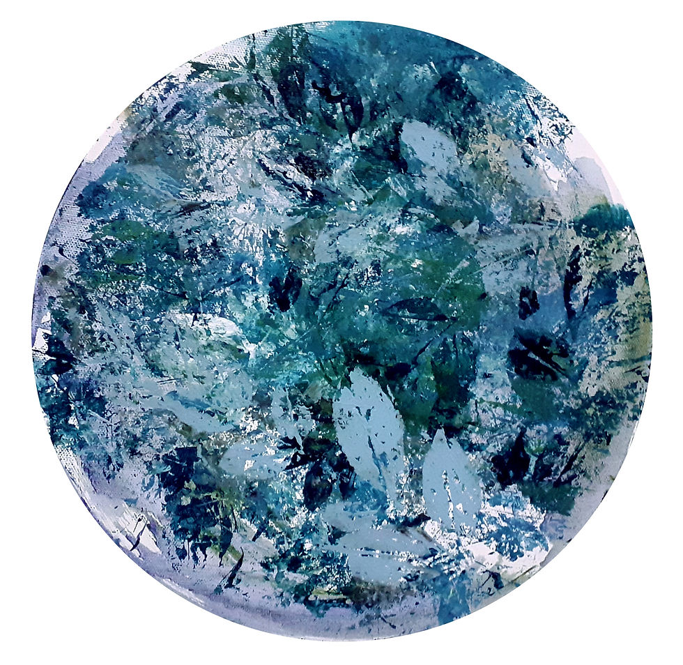 Empreinte végétale_5_30 cm_Acrylique