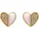 Miniatura: 14K Yellow 1/10 Natural Diamond & Pink Enamel Heart Earring