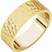 14K Yellow 6mm Flat Band with Hammer Finish  Size 11