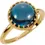 Miniatura: 14K Yellow 10 mm Natural London Blue Topaz Crown Cabochon Ring