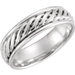 14K White 6mm Comfort-Fit Duo Grooved Band Size 9.5