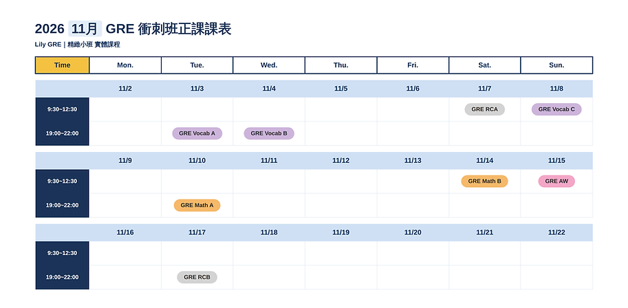 2026年11月GRE衝刺班課表_5 沒有CR.png