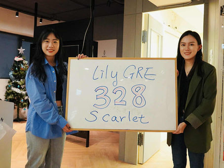 GRE考試328分!感謝LilyGRE線上課程!