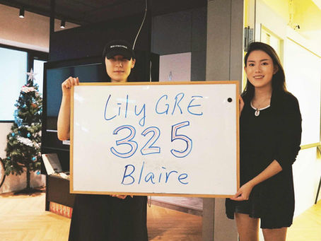 GRE準備一戰325! 推薦Lily GRE補習班課程跟諮詢!
