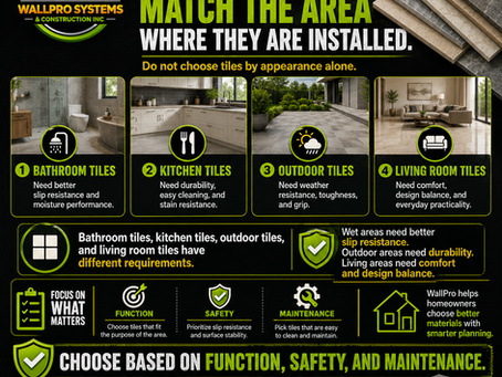 Tile Selection for House Construction: How to Choose the Right Tiles for Every Area