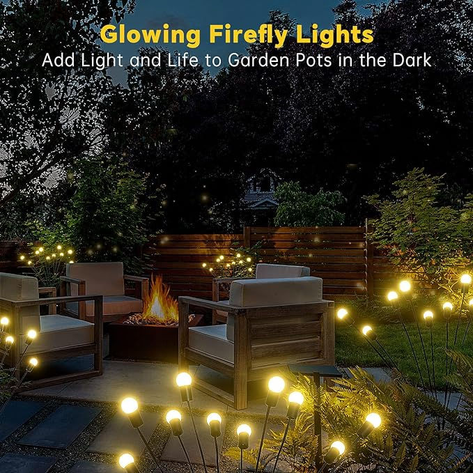Thumbnail: Waterproof Firefly Outdoor Solar Lights - 2 Pack 20 LED bulb, Warm or Colorful