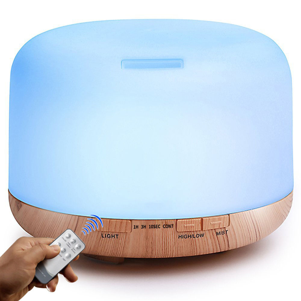 500ml Essential Oil Diffuser with Remote Control and 6 bottle of