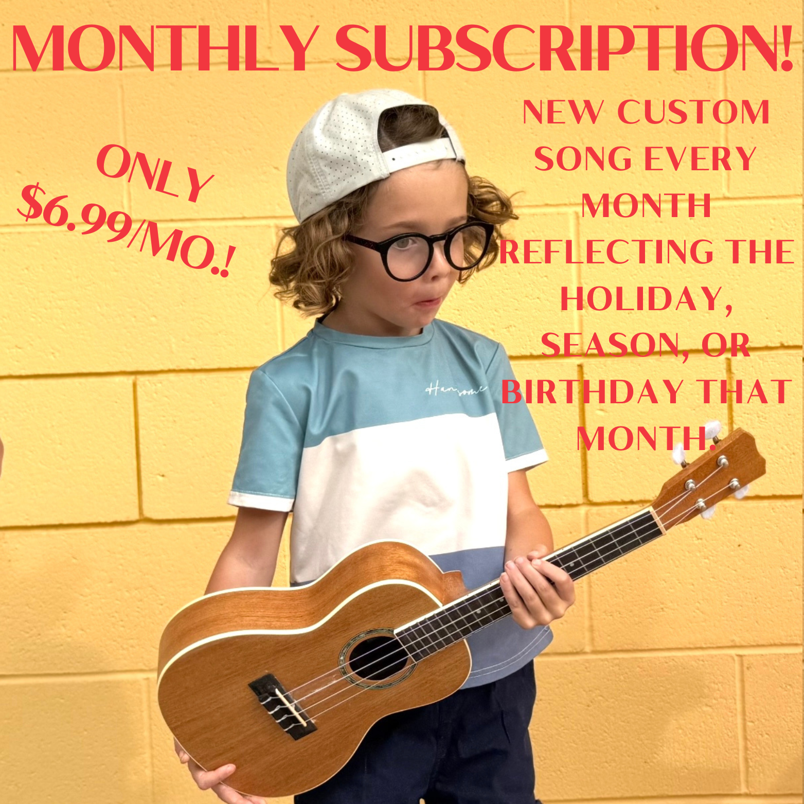 Monthly Subscription-New custom song every month with Child's name in it