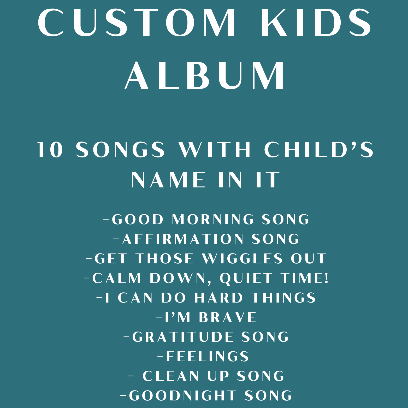 Custom Kids Album with their name in it (10 Songs)