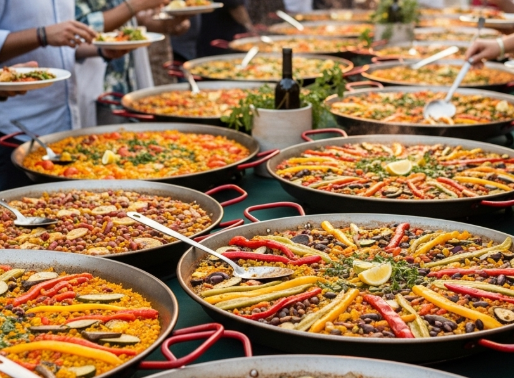 ¿Qué opciones vegetarianas hay en paellas de catering?